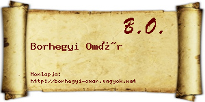 Borhegyi Omár névjegykártya